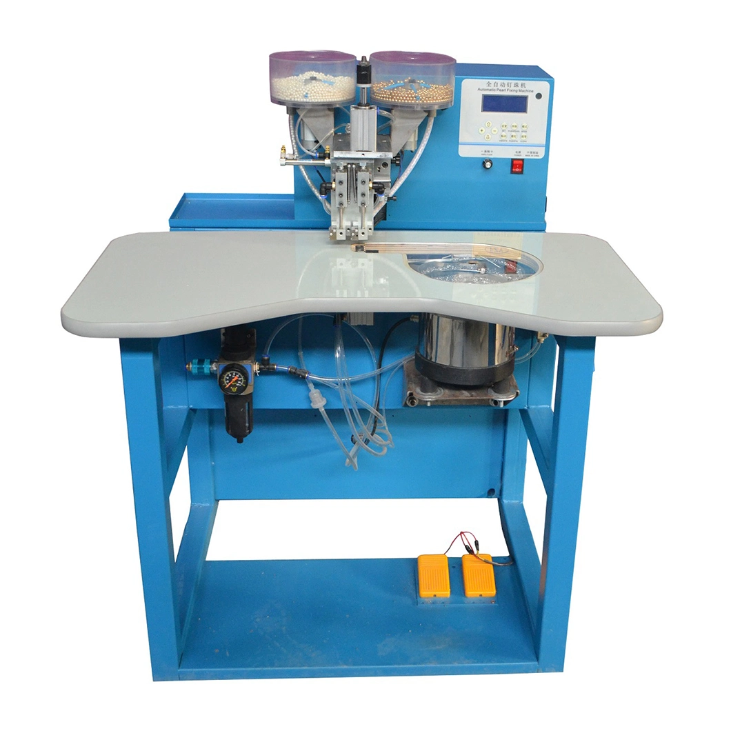 Automatic Double Heads Beading Attaching Pearl Setting Machine for Garment Decoration